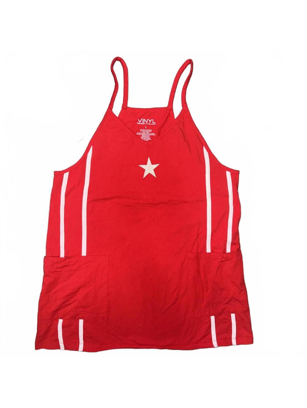 Y2K Red Mini Dress Star Graphic Spaghetti Strap Bodycon Festival Dress